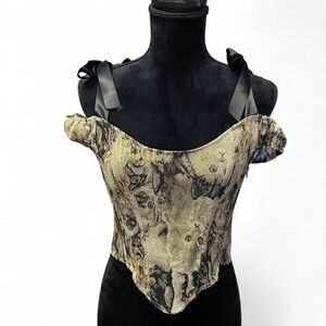 BSlingerie cat tapestry Bustier Corset size XS
